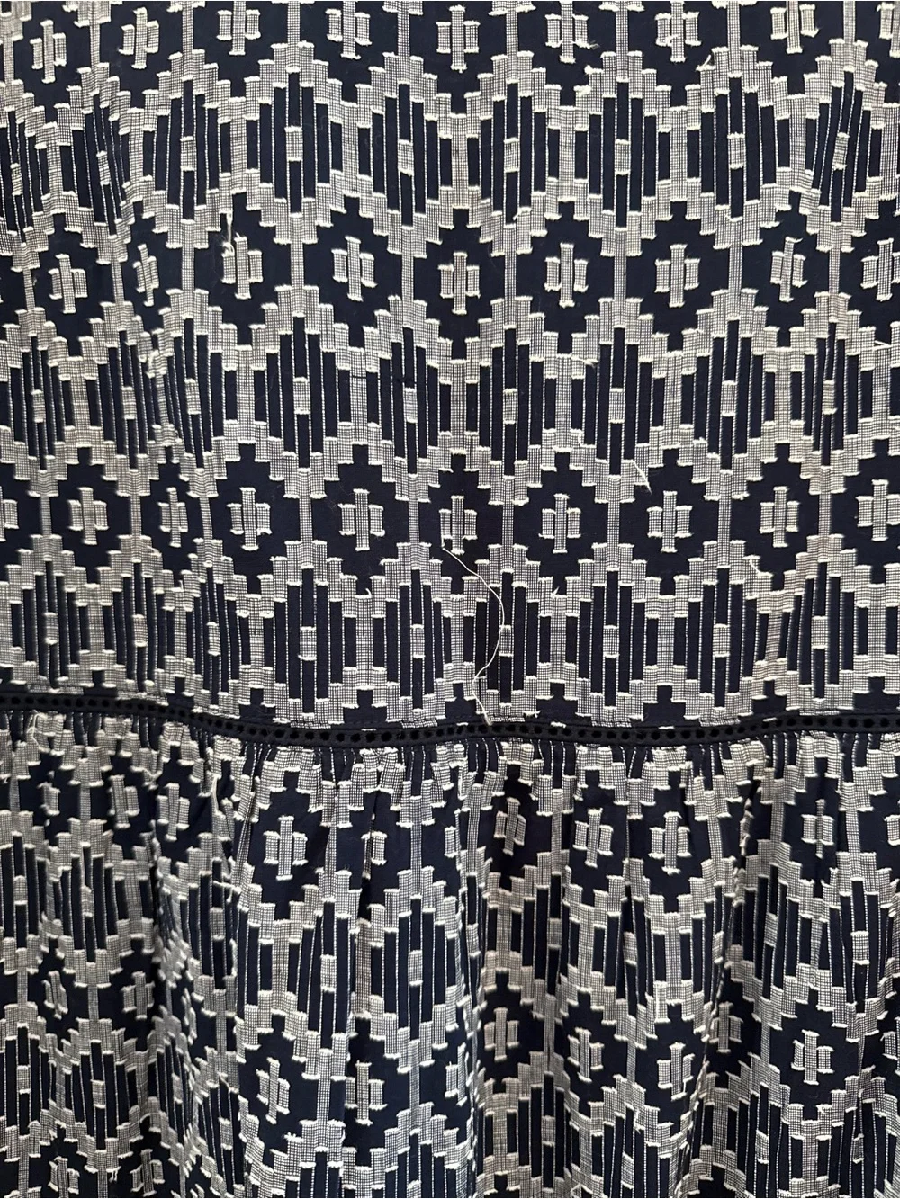Tecovas Tiered Midi Dress in Navy Geo Print - Picture 7 of 7